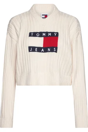 Tommy Hilfiger Tjw Vnck Center Flag Sweater Ext White