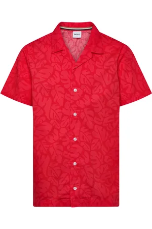 HUGO BOSS Short Sleeve Shirt Red
