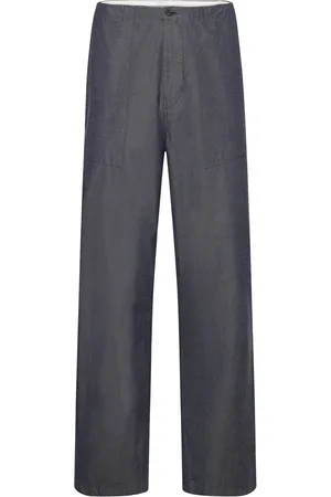 Knowledge Cotton Apparal Flint Wide Slub Yarn Pants - Gots/V Grey