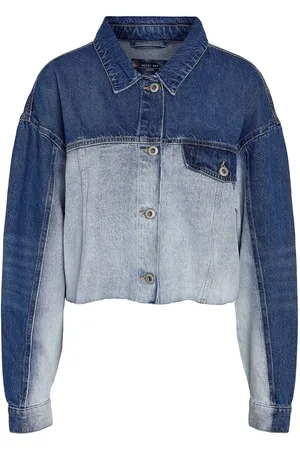Noisy May Nmrinna L/S Crop Dnm Jacket Colorblock Blue