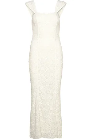 ROTATE Lace Wide Strap Dress White