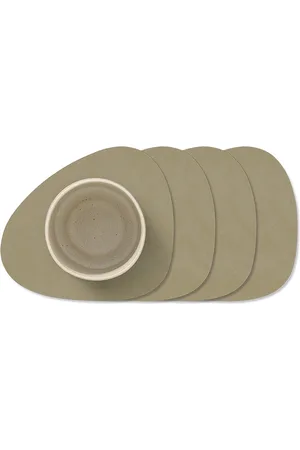LIND DNA 4-Set Glass Mat Curve Nupo Brown