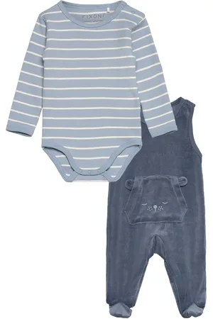 FIXONI Body Ls W.velour Romper Blue