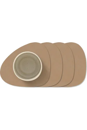 LIND DNA 4-Set Glass Mat Curve Nupo Brown