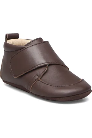 EN FANT Baby Leather Slippers Brown