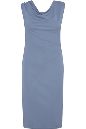 Ralph Lauren Cutout Jersey Off-The-Shoulder Dress Blue