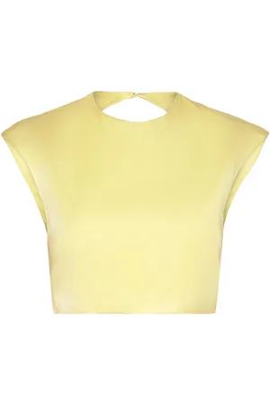Bardot Anya Satin Top Yellow