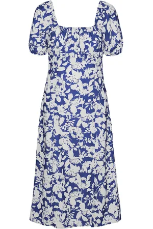 VERO MODA Vmfrej 2/4 Calf Dress Wvn Exp Blue