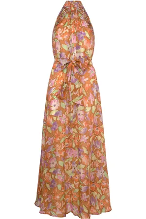 by Ti Mo Cupro Halterneck Dress Patterned