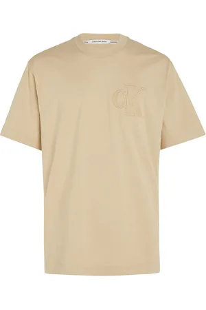 Calvin Klein Ck Applique Tee Beige