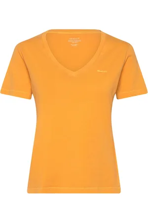 GANT Reg Sunfaded Ss V-Neck T-Shirt Orange