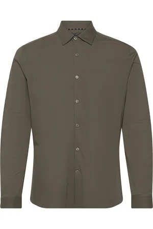 French Connection Long Sleeve Pique Jersey Shirt Green