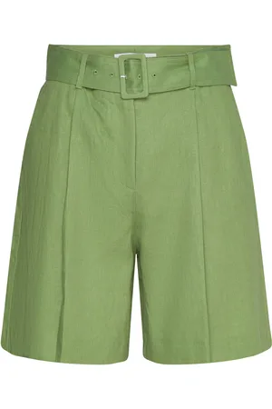 MANGO Belt Linen-Blend Bermuda Shorts