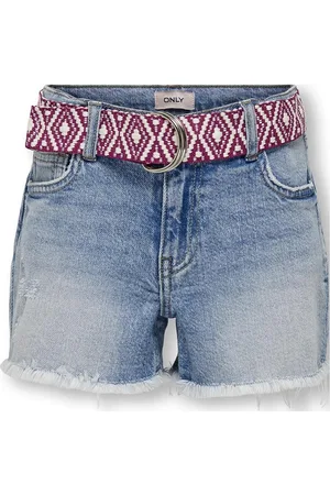 ONLY Kogrobyn Belt Vintage Dnm Shorts Azg Blue