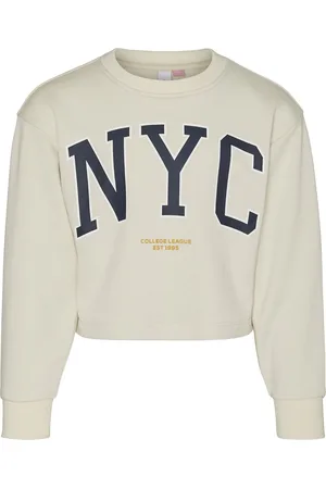 VERO MODA Vmmillie Linsey Cropped Sweat Jrs Girl Cream