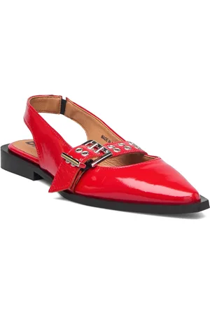 Bianco Biavictoria Single Buckle Slingback Leather Red