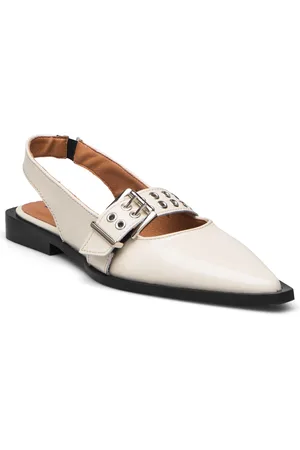 Bianco Biavictoria Single Buckle Slingback Leather White