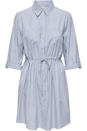 ONLY Onlsarah Ls Shirt Dress Wvn Blue
