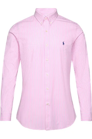 Ralph Lauren Slim Fit Striped Stretch Poplin Shirt Pink