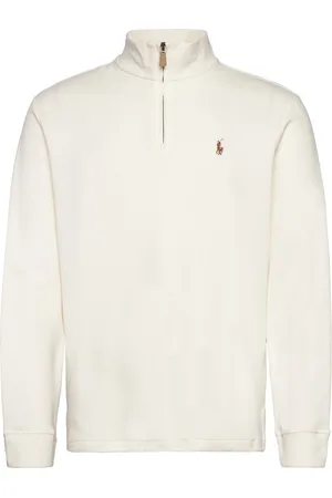 Ralph Lauren Estate-Rib Quarter-Zip Pullover White
