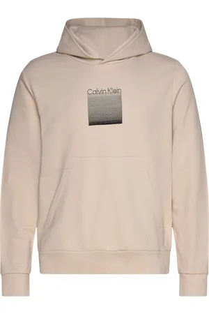 Calvin Klein Ombre Embroidered Logo Hoodie Beige