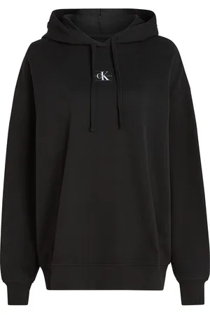 Calvin Klein Woven Label Over D Hoodie Black