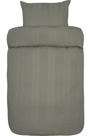 Høie of Scandinavia Midnatt Satin And Seersucker Bed Set Green