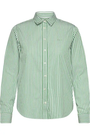 GANT Reg Classic Poplin Striped Shirt Green