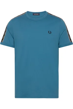 Fred Perry Contrast Tape Ringer Tee Blue