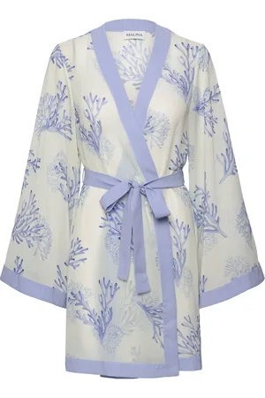 By Malina Dalia Printed Wrap Kaftan Blue