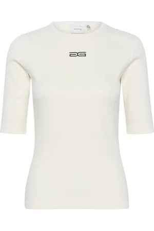 Gestuz Drewgz Half Sleeve Logo Top White