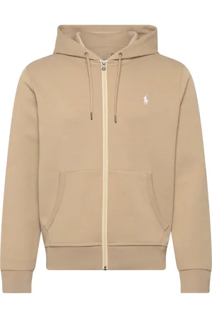 Ralph Lauren Double-Knit Full-Zip Hoodie Khaki