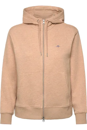 GANT Shield Zip Hoodie Beige