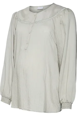 Mama;licious Mlziara Lia L/S Wo Top 2F Grey