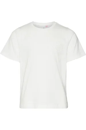 VERO MODA Vmpanna Glenn Pocket Ss Top Jrs Girl White