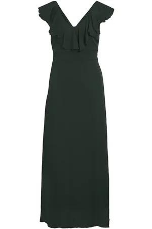 VILA Vifalia V-Neck Long Dress - Noos Khaki