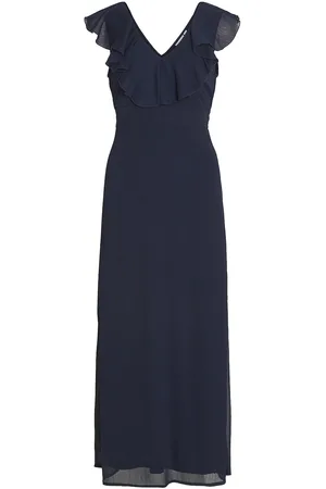 VILA Vifalia V-Neck Long Dress - Noos Navy