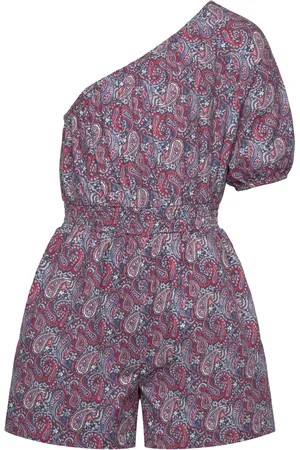 MANGO Paisley-Print Asymmetrical Jumpsuit Pink