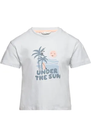 MANGO Printed Cotton-Blend T-Shirt Blue