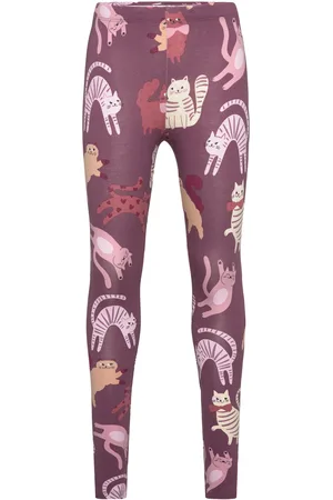Lindex Leggings Aop Cats Purple