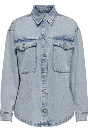 ONLY Onlmercury Ls Ovs Rhinest Dnm Jacket Azg Blue