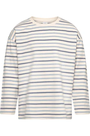 Lindex Top Ls Essentials Stripe Blue
