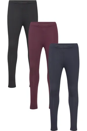 Lindex Leggings Solid Br Inside 3 Pa Patterned