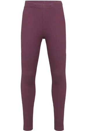 Lindex Leggings Rib Solid Burgundy