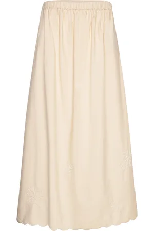 SELECTED Slfmelli Hw Ankle Skirt B Cream