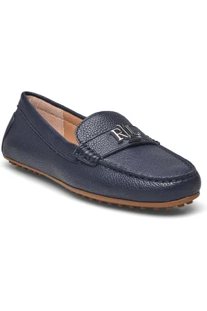Ralph Lauren Barnsbury Pebbled Leather Driver Navy