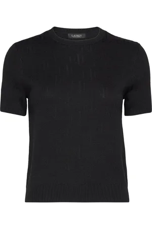 Ralph Lauren Monogram Jacquard Short-Sleeve Sweater