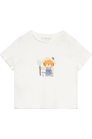 MANGO Cotton Printed T-Shirt White