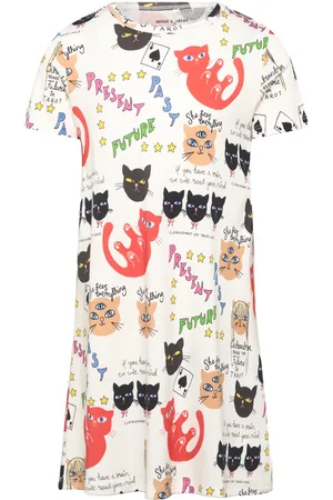 Mini Rodini Clairvoyant Cats Aop Ss Dress Patterned