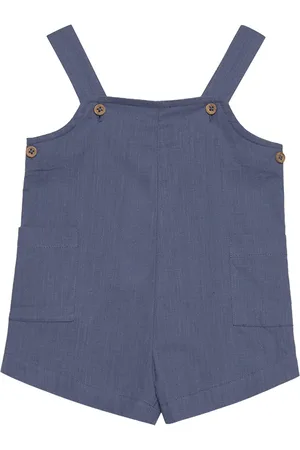 MANGO Pockets Cotton Dungarees Blue